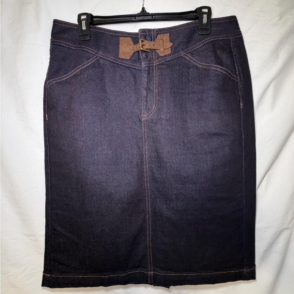 Lauren Jeans Co Dark Denim Skirt Cotton Country Casual Classy Western Concert